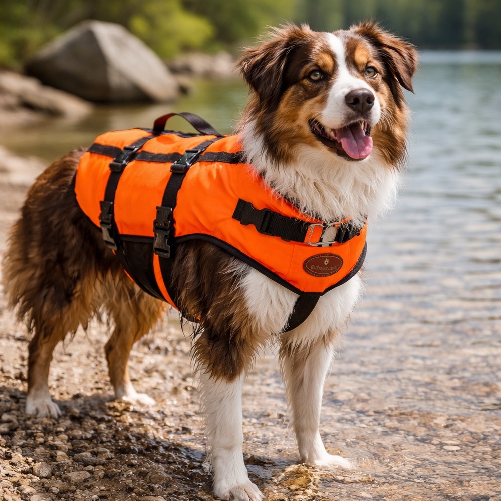 New Outback Jack Aussie Dog Life Jacket | Reflective Orange Safety Swim Vest NWT